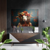 Flowery Brushed Aluminum Dibond Wall Art.